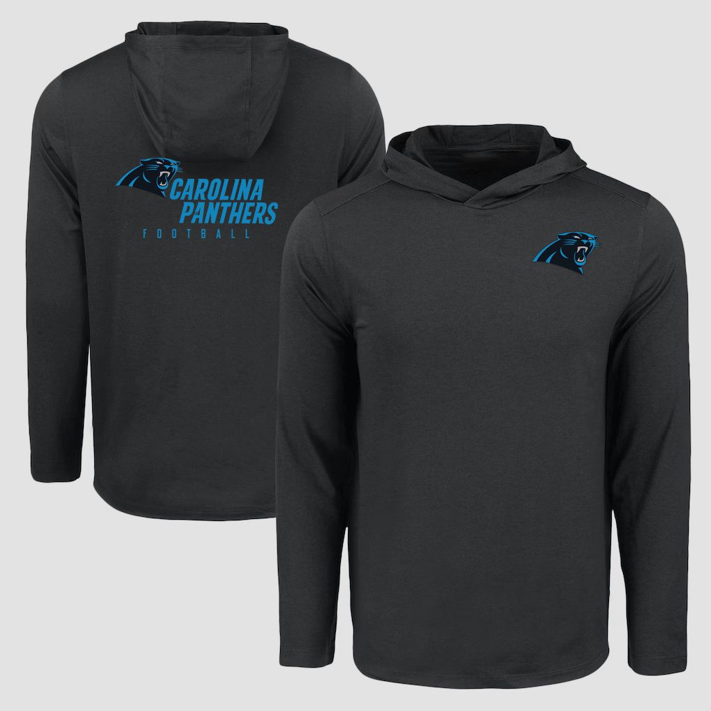 Men 2026 NFL Carolina Panthers Hooded long sleeved T-shirt black 05